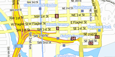 Miami-Dade Metromover Stadtplan